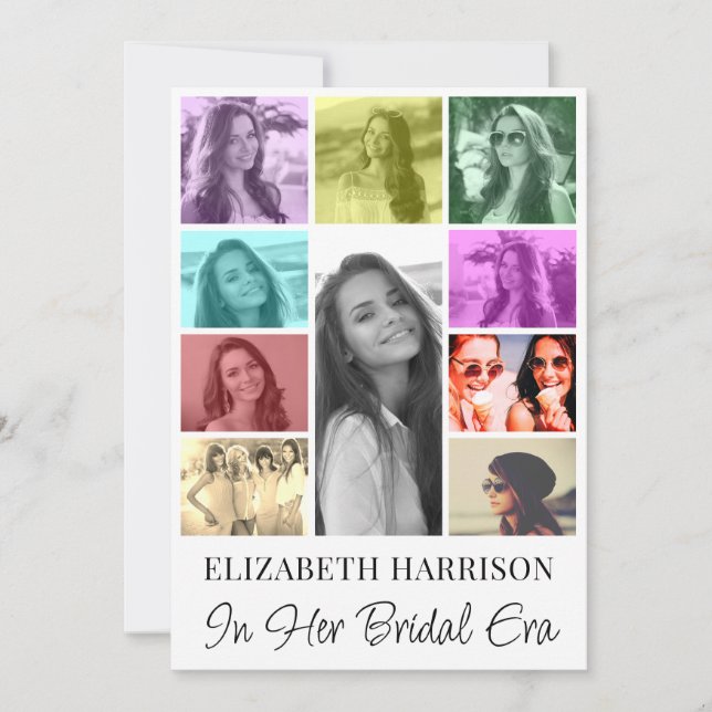 Invitation Amusant Tendance Photo Collage Bachelorette Party (Devant)