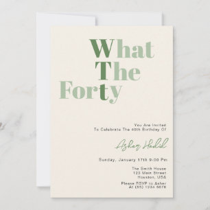 Invitation Amusant WTF Adulte 40e Anniversaire