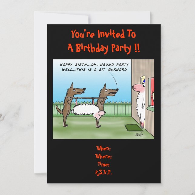 Invitation amusante à la fête d'anniversaire (Devant)