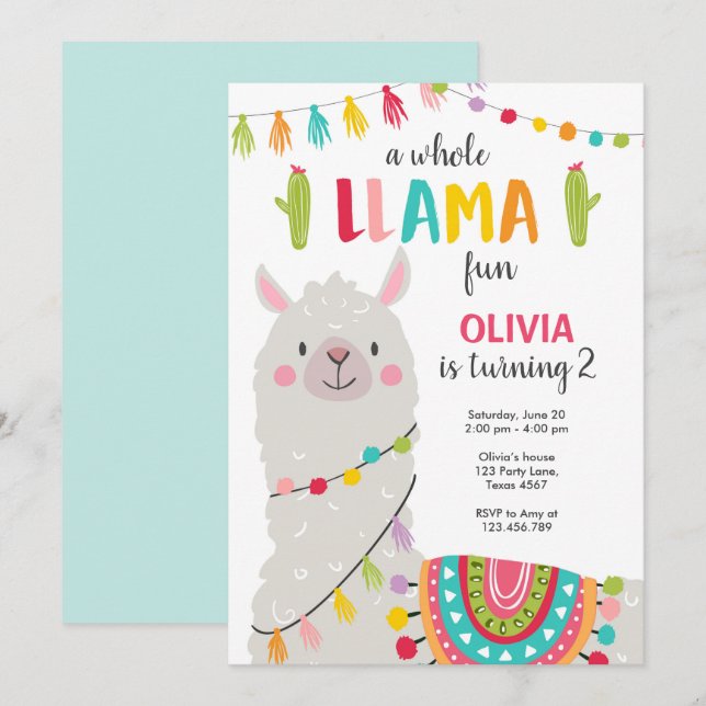 Invitation amusante à l'anniversaire de tout le la (Devant / Derrière)