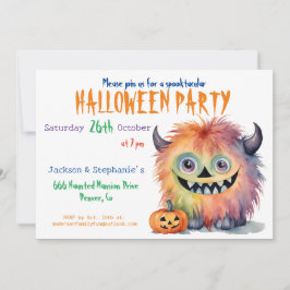 Invitation Amusante fête d'Halloween Monster