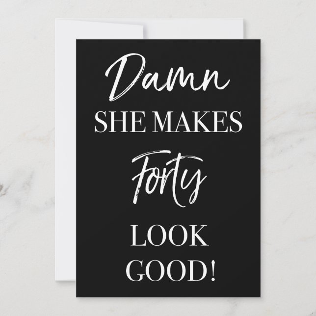 Invitation Amusante fête du 40e anniversaire (Devant)