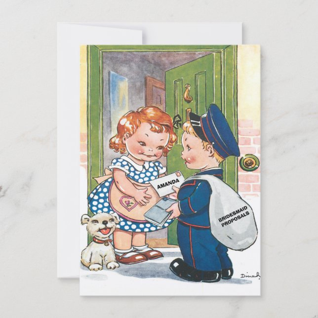Invitation Amusante personnalisée être ma femme d'honneur (Devant)