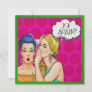 Invitation Amusante Pop Art des Années Cinquante