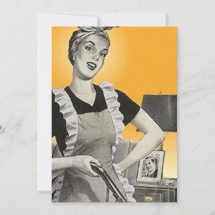 Invitation Amusante Vintage maison de banlieue Chores Blank I