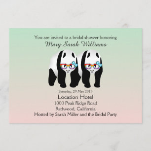 Invitation Amusants Gay Pandas Ours Nuptiale Douche Invitatio