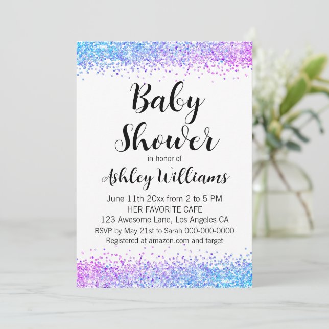 Invitation Amusants Genre Révéler Sprinkle Bébé Douche Invita (Debout devant)