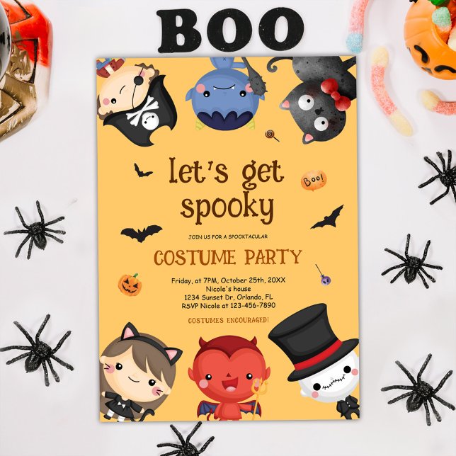 Invitation Amusants Halloween Costume fête Enfants mignonne (Fun Halloween Costume Party Kids Cute Invitation)
