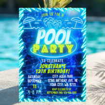 Amusants Neon Glow Blue Green Pool Party Boys Anni
