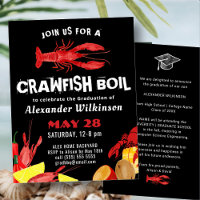 Amusants Red Black Crawfish Bouille Graduation BBQ