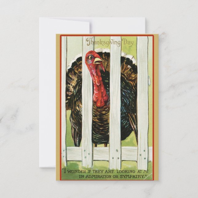 Invitation Amusants Vintages Thanksgiving Turquie Amical (Devant)