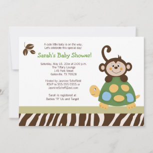 Invitation Amusement dans la Jungle 5x7 Baby shower Invitatio
