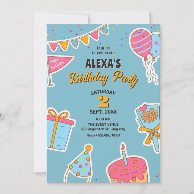 Invitation Amusement de fête d'anniversaire (Devant)