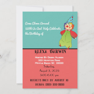 Invitation Amusez-vous avec Alexa Darwin, clown !