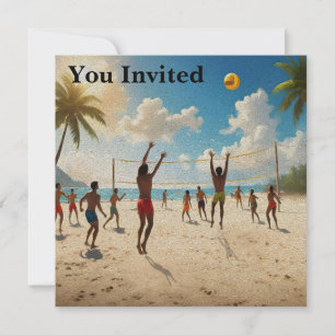 Invitation Amusez-Vous Dans La Peinture À L'Huile De Volley-B