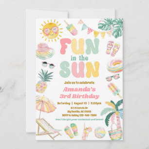 Invitation Amusez-Vous Dans L'Invitation Du Sun Pool Party