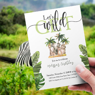 Invitation Amusons-nous Wild Safari Animaux Amusants Annivers