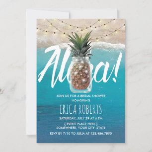 Invitation Ananas Mason Jar Aloha Beach Fête des mariées