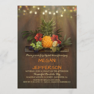 Invitation Ananas Plage tropicale Lumières Luau Fête des mari