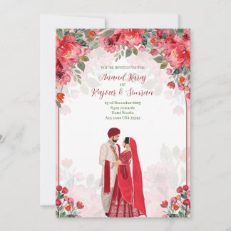 Invitation Anand Karaj Invitations, mariage sikh Inviter