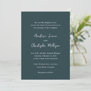 Invitation Anastasia Emerald Green Mariage élégant