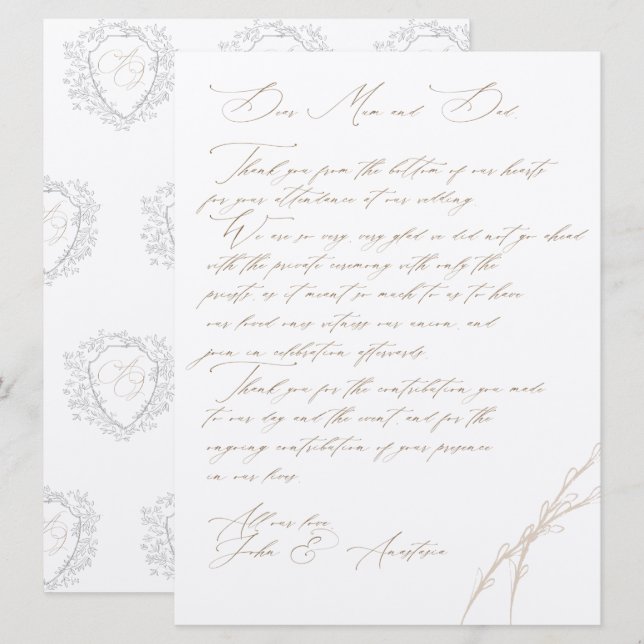 Invitation Anastasia & John Merci de mariage personnalisé (Devant / Derrière)