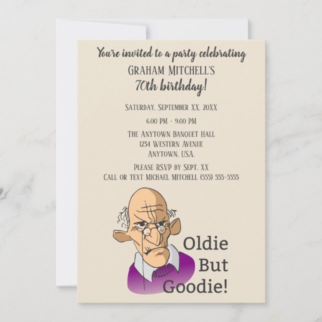 Invitation Ancien mais Goodie au-dessus de la fête (Devant)