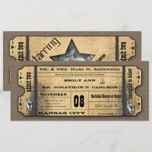 Invitation Ancien Papier Typographie Moderne Vintage Billet M