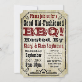 Invitation Ancien parti rustique rustique barbecue barbecue