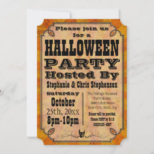 Invitation Ancien parti Vintage d'Halloween