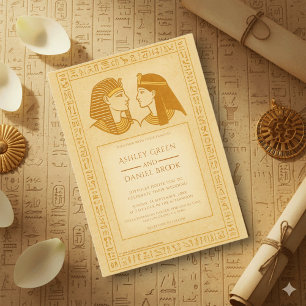 Invitation Ancien roi d'Égypte et reine Vieux Mariage égyptie