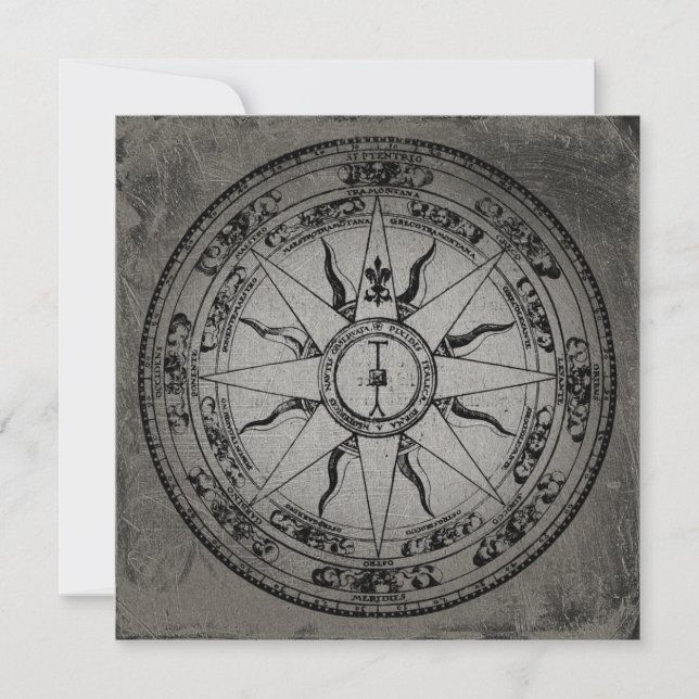 Invitation Ancien Rose Compass (Devant)