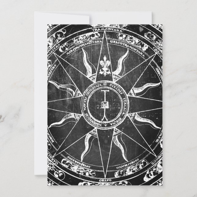 Invitation Ancien Rose Compass (Devant)
