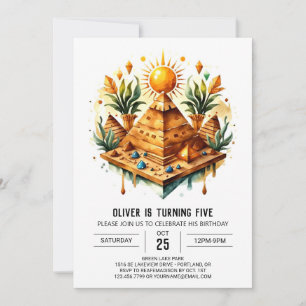 Invitation Ancienne Egypte Chic Elegant Pyramides Anniversair