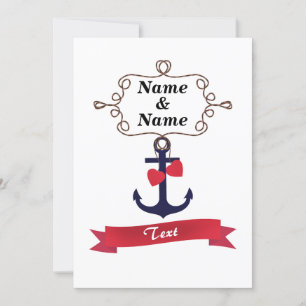 Invitation Ancre cadre de corde marine marine voyage maritime