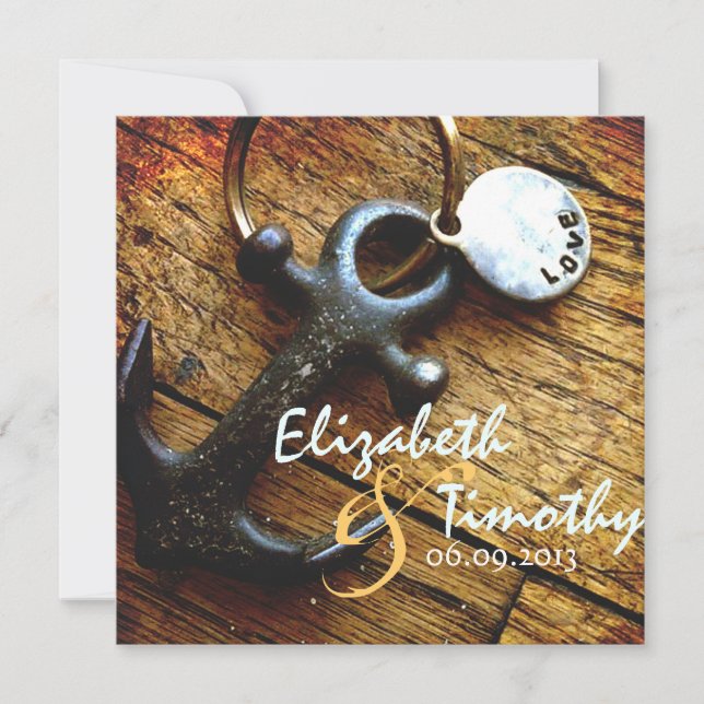 Invitation Ancre de l'Faire-part de mariage d'amour (Devant)
