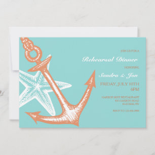 Invitation Ancre et Étoile de mer