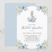 Ancre et fleurs bleues Nautical Bridal Luncheon