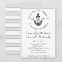 Ancre florale Mariage nautique Gris argenté