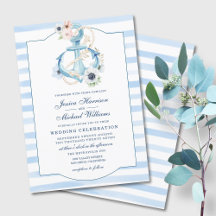 Ancre florale marine Mariage d'aquarelle