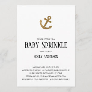 Invitation Ancre Gold Parties scintillant Sprinkling