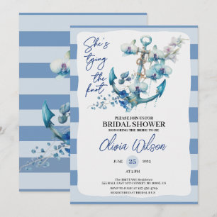 Invitation Ancre Jouer le noeud Fête des mariées nautique