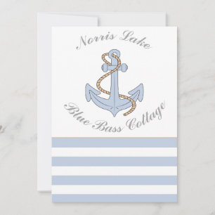 Invitation Ancre Lake Vacation Beach Nom de la maison Blue St
