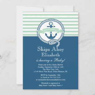 Invitation Ancre moderne Baby shower neutre nautique