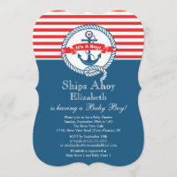 Ancre moderne Nautical Sailboat Baby shower Boy