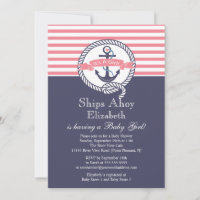 Ancre moderne Nautique Baby shower fille de voilie