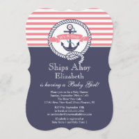 Ancre moderne Nautique Baby shower fille de voilie