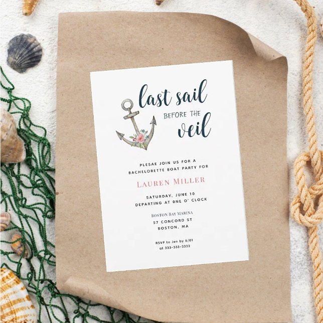 Invitation Ancre nautique Bachelorette Party (Créateur téléchargé)