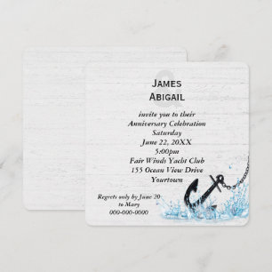 Invitation Ancre Nautique Dans La Fête Anniversaire De L'Eau
