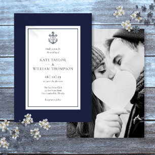 Invitation Ancre Naútíque Nuit Bleue Et Blanche Photo De Mari